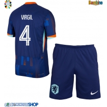 Maglie da calcio Olanda Virgil van Dijk #4 Seconda Maglia Bambino Europei 2024 Manica Corta (+ Pantaloni corti)